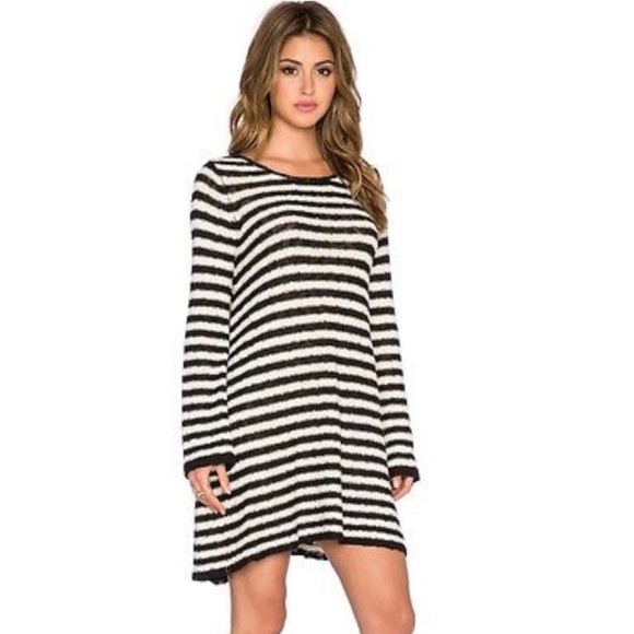 Boho Striped Sweater Dress 